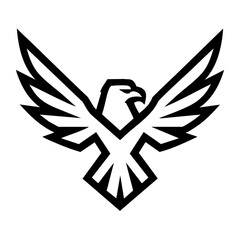 Minimalist eagle wings logo, sharp angular feathers
