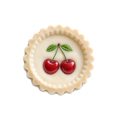 Delicious cherry tart with smooth filling and transparent background creates inviting dessert image