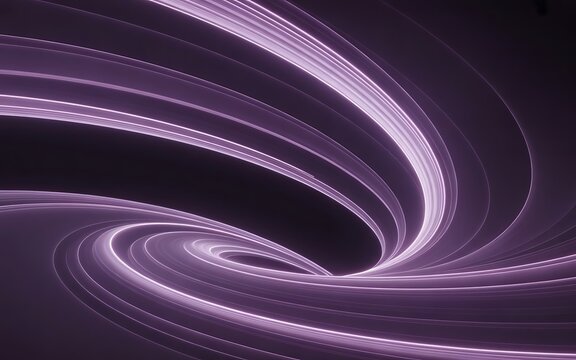 Mesmerizing purple light trail abstract swirl pattern on dark background. flowing lines, glowing effect, modern art concept - Powered by Adobe