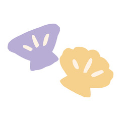 Obraz premium 海のやさしいアイコンシリーズ｜貝（2色） / Gentle Sea Icon Series – Shell (2 Colors)