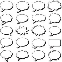 Fototapeta premium Speech Bubbles and Thought Clouds for Comics and Cartoons