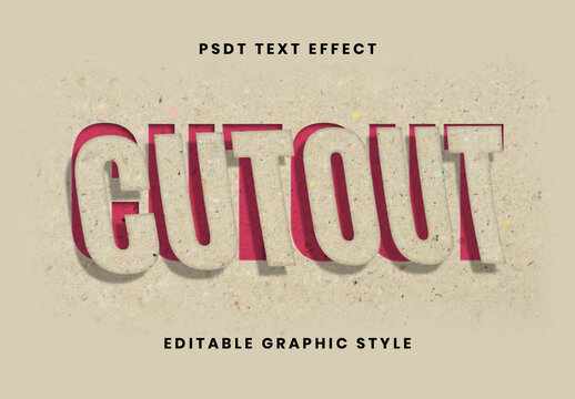 Beige And Red Recycled Paper Cutout Text Effect Bold Craft Cut Font