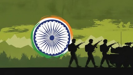 Saluting Happy Army Day Illustration with Soldiers and Tank-04