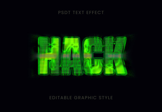 Green And Black Futuristic Vaporwave Text Effect Hack Cyber Glitch Font