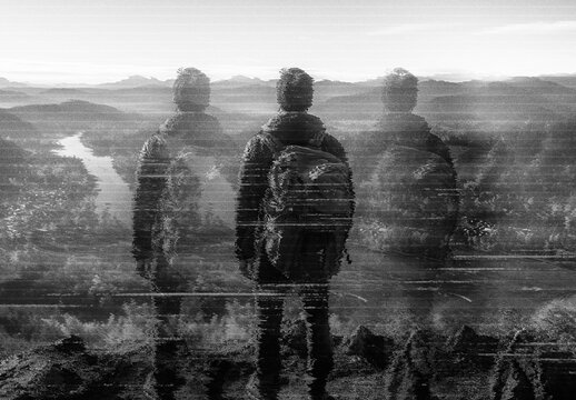 Black And White Frequency Wave Photo Effect