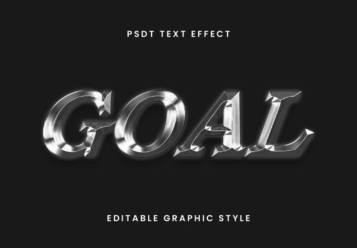 Black And Gray Old Silver Text Effect Metallic Engraved Chrome Font