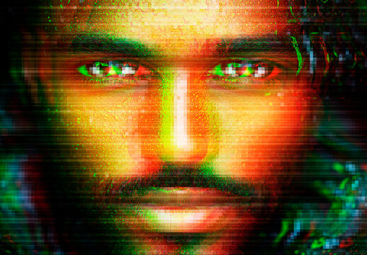  Glitch Distortion Photo Effect