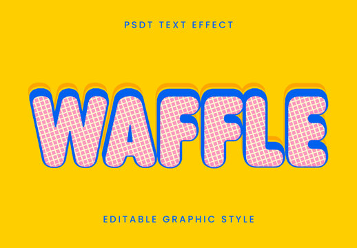 Pink And Blue Waffle Pop Art Text Effect Bold Checkered Font