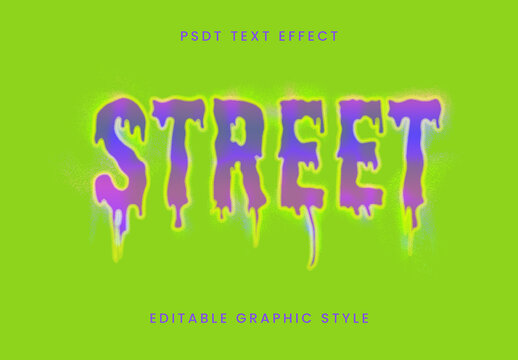Purple Gradient Dripping Text Effect Melting Urban Font