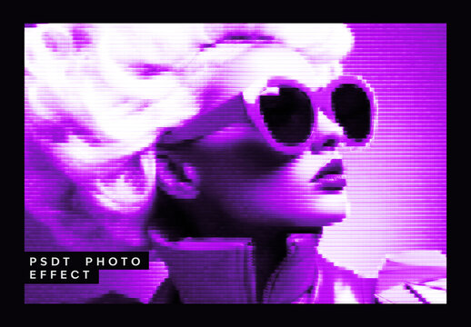 Purple And White Soft Pixel Mosaic Blur Photo Effect