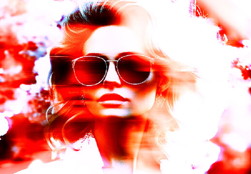 Red and Black Analog VHS Distortion Photo Effect