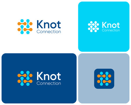 Abstract Molecular Connect Molecule Connection Rope Knot Concept Vector Logo Design Illustration