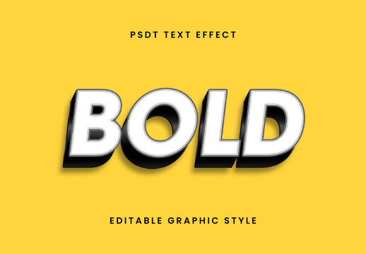 White And Black Bold 3d Text Effect Strong Impactful Font