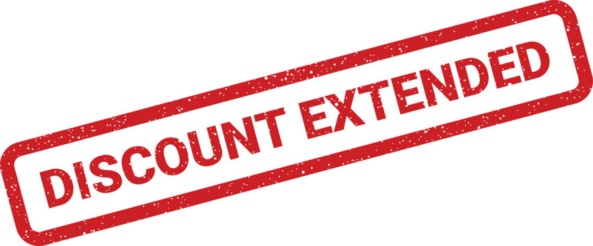 Red grunge rubber stamp vector indicating that a special discount offer has been extended