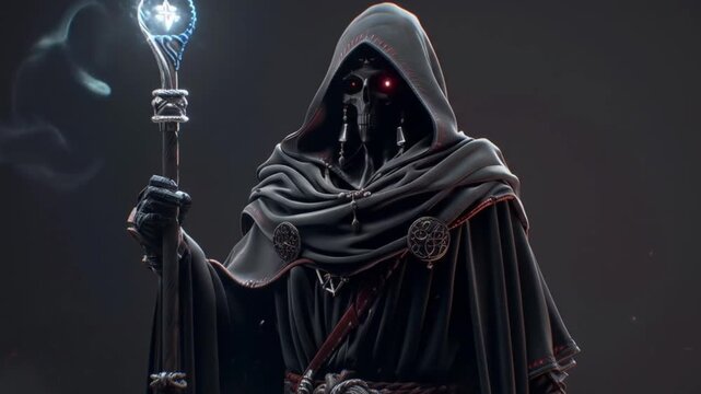 3d game character dark cultist priest hooded Videos