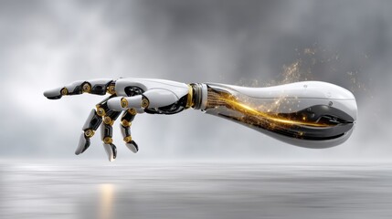 Innovative Robotic Hand with Glowing Light Transforming the Future of Skill Development and Human-AI Interaction