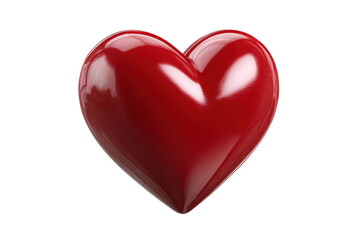 Fototapeta premium Glossy red heart shape object with reflections on black background shiny, Png, Isolated on Transparent Background, Cut Out