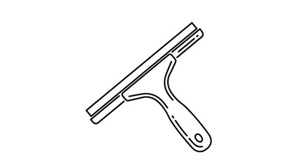 Minimalist illustration of a window squeegee, tool for cleaning surfaces maintaining cleanliness