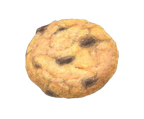 チョコチップクッキー　水彩色鉛筆イラスト