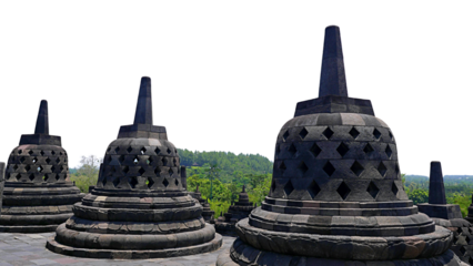 buddha statue in indunesia, stupa on the temple