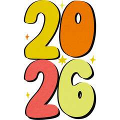 2026 Number Handwritten vector 