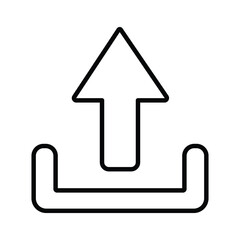 Upload Arrow Vector Icon. File Transfer and Send Line Art Symbol for Web and App Interface.