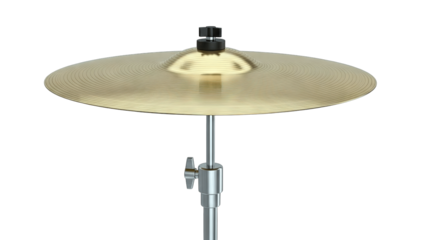 Cymbal on Stand Isolated on White Background