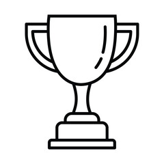 Trophy Cup Vector Icon. Winner Award and Champion Line Art Symbol for Success and Competition.