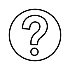Question Mark Vector Icon. Help and FAQ Line Art Symbol for Support and Information.
