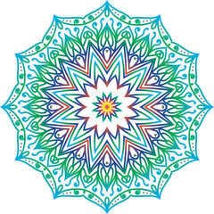 Vibrant Rainbow Mandala Art Illustration