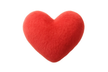 Fototapeta premium Red fuzzy heart pillow for love concept