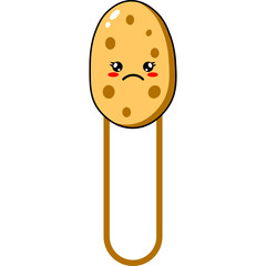 Vector Potato Bookmark Flat Design Illustration