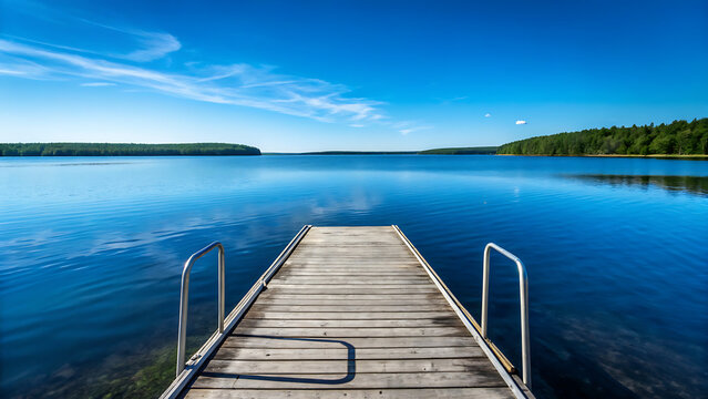 wooden pier on the lake - Powered by Adobe