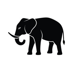 Fototapeta premium Simple black and white elephant art a striking silhouette