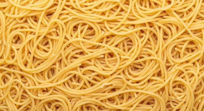 A pile of spaghetti noodles on a white background.