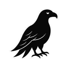 Obraz premium Minimalist black eagle silhouette in a side profile design