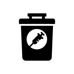 Syringe Medical Waste Bin Icon