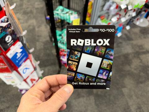 Roblox Gift Card Held In Store Retail Aisle
