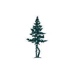 Supported Pine Tree Silhouette