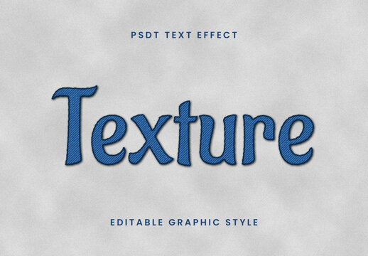 Blue Embroidery Text Effect Stitch Outline Font