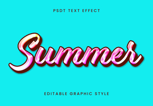 Colorful Summer Glossy Text Effect Script Shiny Font