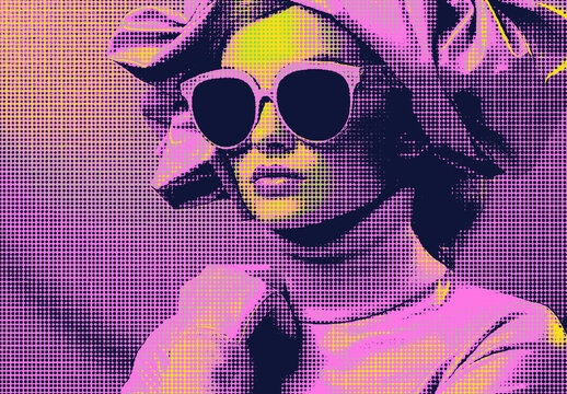 Pink And Yellow Gradient Halftone Overlay Photo Effect