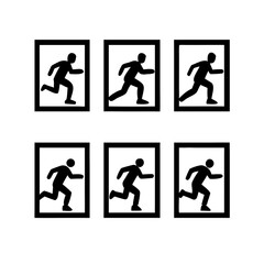 Vector set of running man separated frames isolated on white background.
