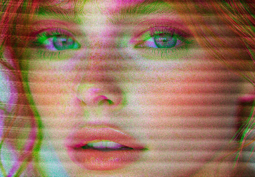  Striped Old Screen Photo Effect