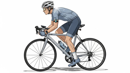 Obraz premium Young man riding a bicycle, isolated for sport and speed