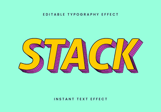 Yellow And Pink Layered Text Effect Retro Stack Bold Font