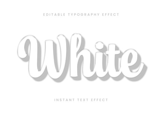 White 3D Text Effect Script Shadow Font