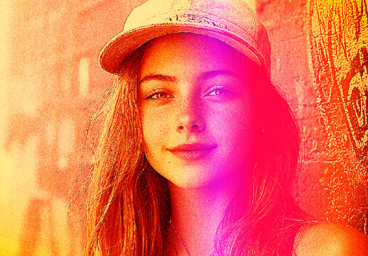 Yellow And Magenta Light Burn Film Photo Effect