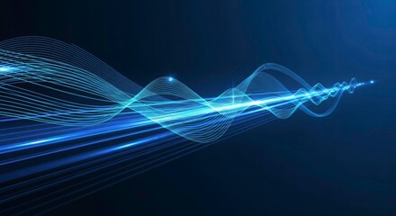 Digital Sound Wave Visualization: An artistic representation of sound waves pulsates with vibrant hues, illustrating the dynamic flow and intricate patterns of audio signals.