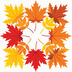 Obraz premium Autumn maple leaf mandala